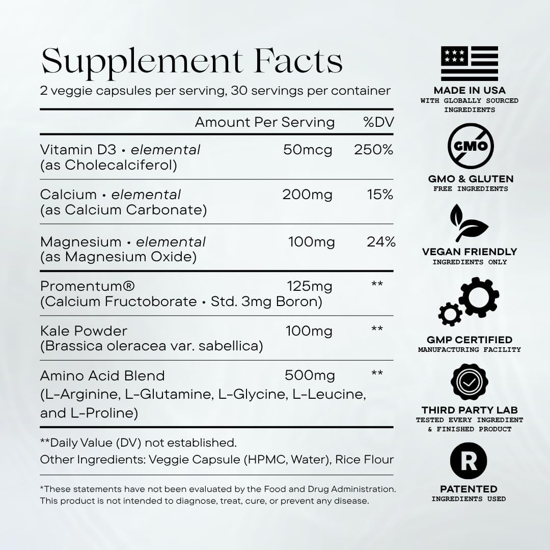 Height Growth Supplement for Kids & Teens - Clinically Tested Boron, Vitamin D3, Calcium, Amino Acids, Magnesium Pills - Hormone Health, Development, Nutrition Support - 60 Vegan Capsules - PrimeBioHealth - canada supplements