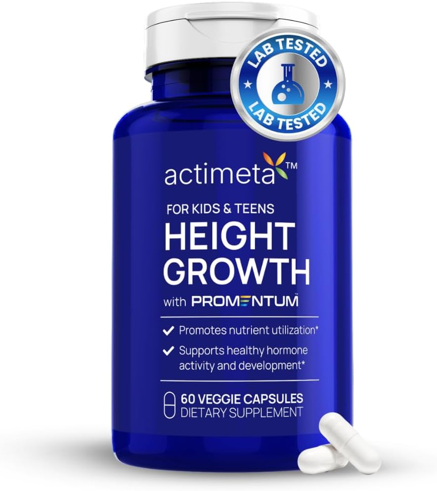 Height Growth Supplement for Kids & Teens - Clinically Tested Boron, Vitamin D3, Calcium, Amino Acids, Magnesium Pills - Hormone Health, Development, Nutrition Support - 60 Vegan Capsules - PrimeBioHealth - canada supplements