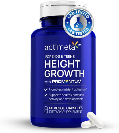 Height Growth Supplement for Kids & Teens - Clinically Tested Boron, Vitamin D3, Calcium, Amino Acids, Magnesium Pills - Hormone Health, Development, Nutrition Support - 60 Vegan Capsules - PrimeBioHealth - canada supplements