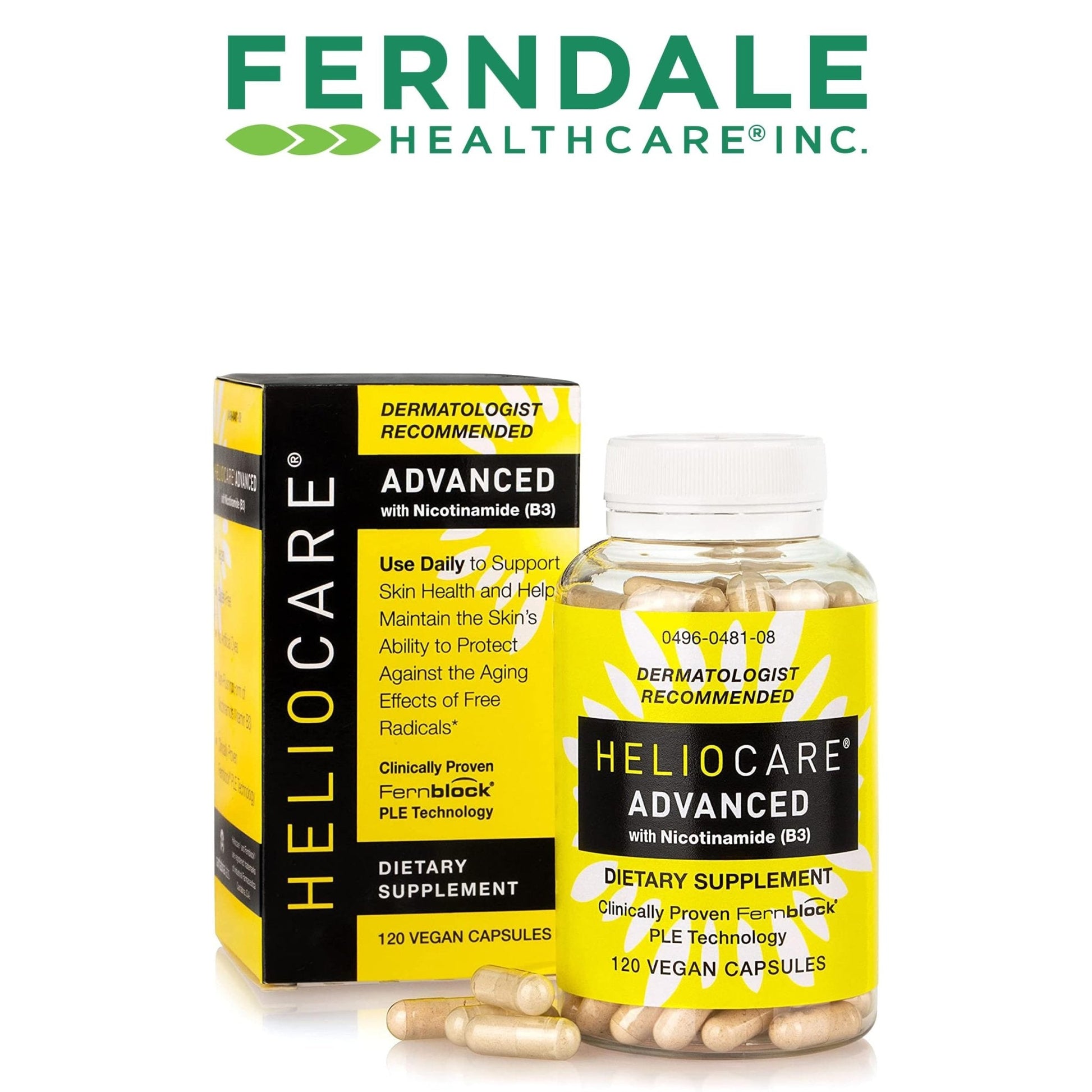 Heliocare Advanced Niacin B3 Supplement: Fernblock PLE Extract 240mg Per Serving - Supports Skin Cell Health W/Antioxidant - PrimeBioHealth - canada supplements