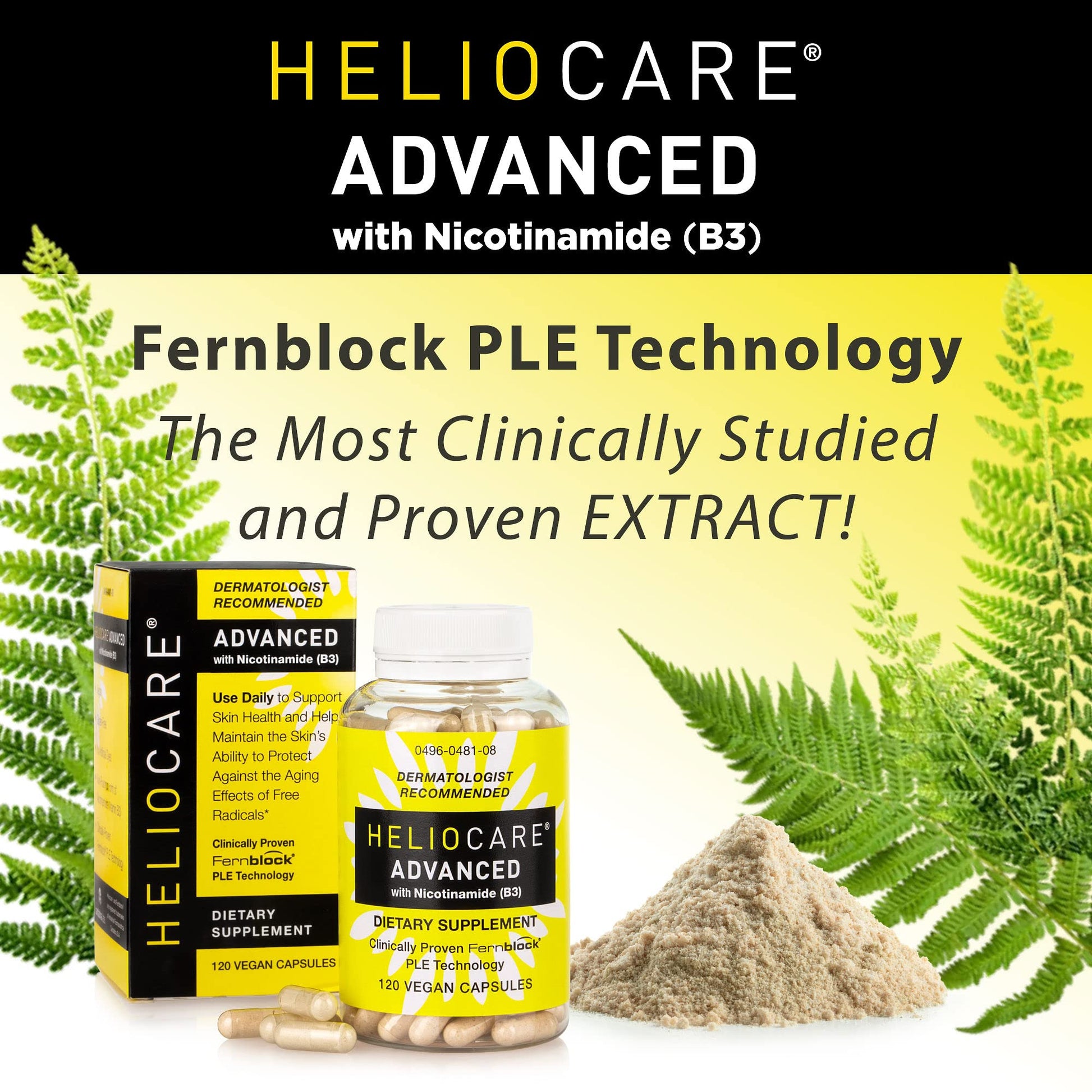 Heliocare Advanced Niacin B3 Supplement: Fernblock PLE Extract 240mg Per Serving - Supports Skin Cell Health W/Antioxidant - PrimeBioHealth - canada supplements