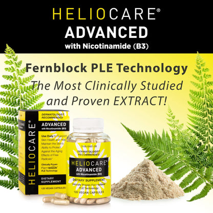 Heliocare Advanced Niacin B3 Supplement: Fernblock PLE Extract 240mg Per Serving - Supports Skin Cell Health W/Antioxidant - PrimeBioHealth - canada supplements