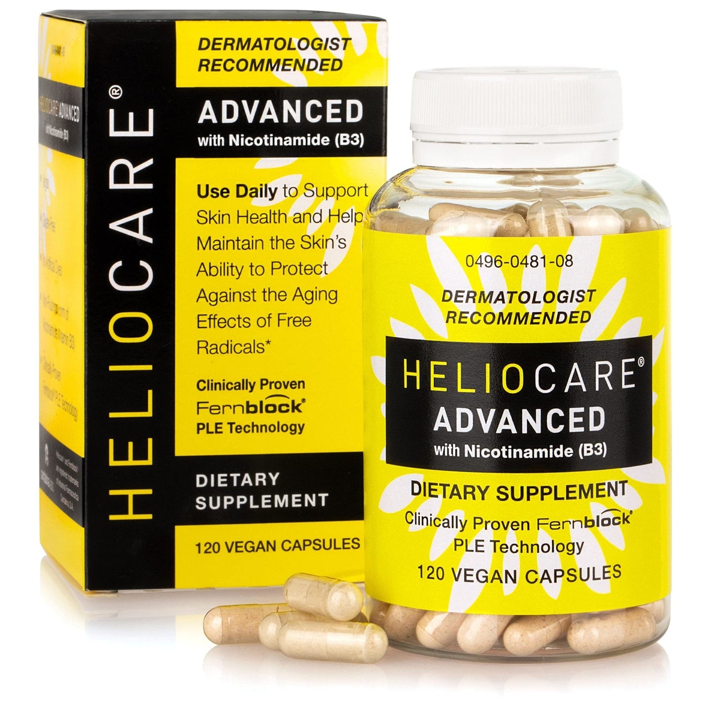 Heliocare Advanced Niacin B3 Supplement: Fernblock PLE Extract 240mg Per Serving - Supports Skin Cell Health W/Antioxidant - PrimeBioHealth - canada supplements
