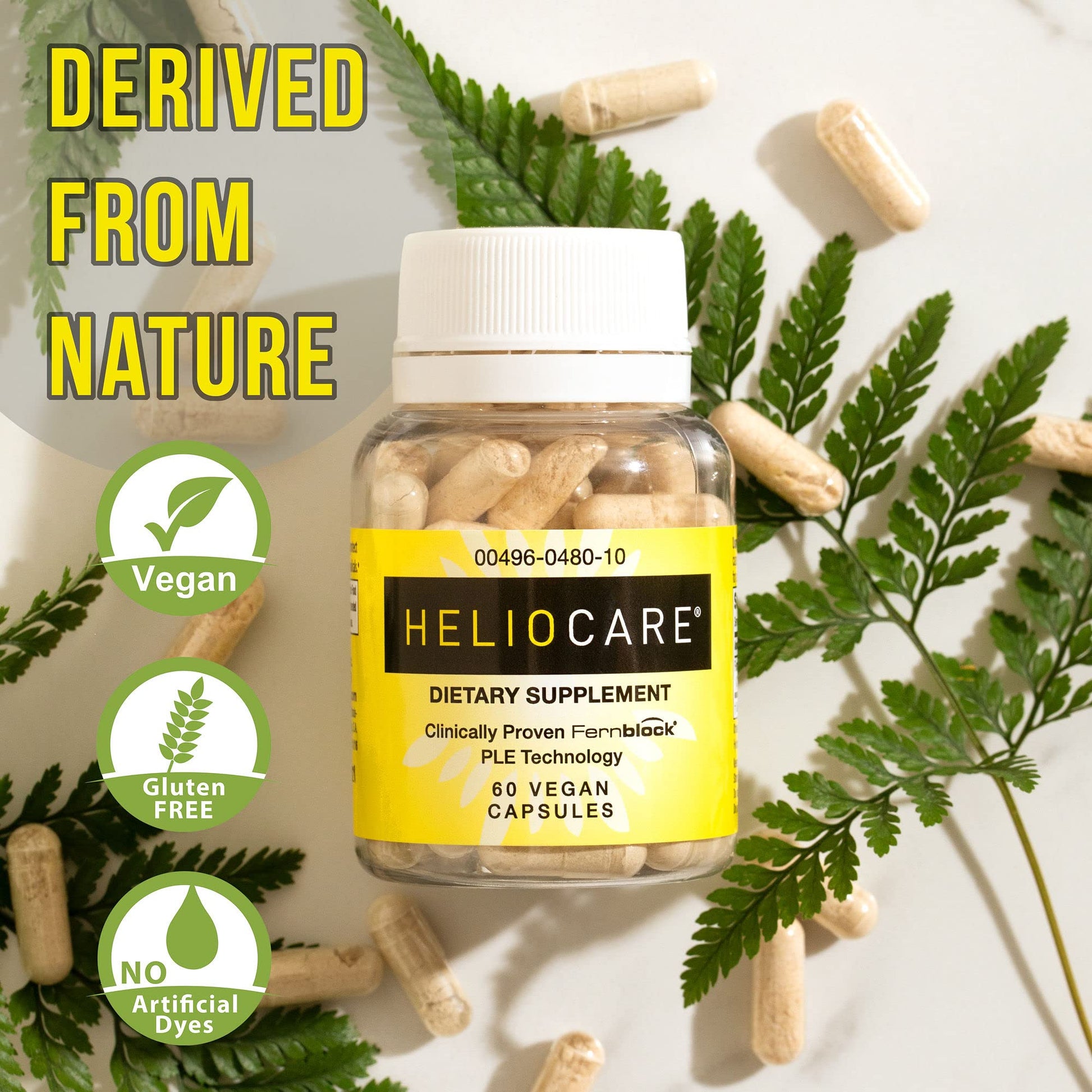 Heliocare Skin Care Dietary Supplement: 240mg Polypodium Leucotomos Extract Pills - Antioxidant Rich Formula with Fernblock - PrimeBioHealth - canada supplements