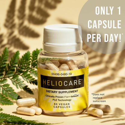 Heliocare Skin Care Dietary Supplement: 240mg Polypodium Leucotomos Extract Pills - Antioxidant Rich Formula with Fernblock - PrimeBioHealth - canada supplements