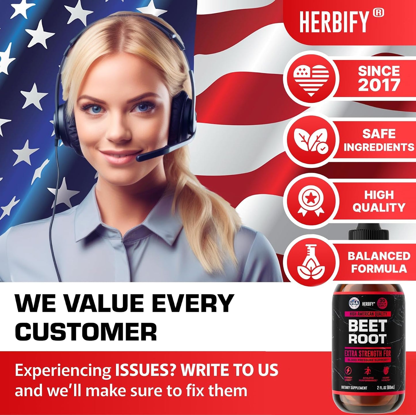 HERBIFY Beet Root Extract - Blood Pressure Supplement & Nitric Oxide Booster - Beetroot Supplement for Heart Health and Energy Booster for Men & Women (30 Days Supply) Made in USA 2 FL Oz - PrimeBioHealth - canada supplements