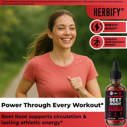 HERBIFY Beet Root Extract - Blood Pressure Supplement & Nitric Oxide Booster - Beetroot Supplement for Heart Health and Energy Booster for Men & Women (30 Days Supply) Made in USA 2 FL Oz - PrimeBioHealth - canada supplements