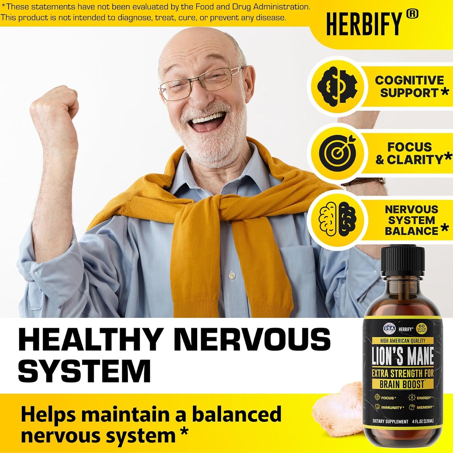 HERBIFY Bundle - Lions Mane & Mullein Grape 4 Fl Oz Drops - Supplement for Memory, Focus & Clarity & Immune Support, Lung Cleanse and Bronchial Support - PrimeBioHealth - canada supplements