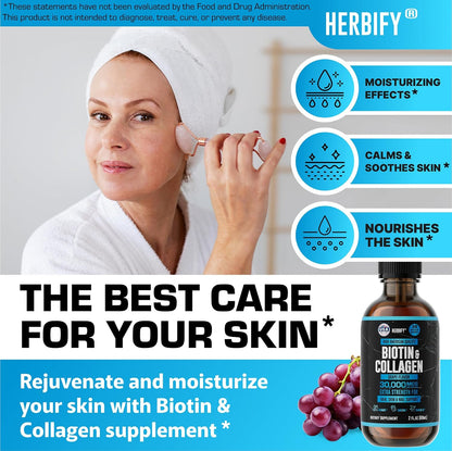 HERBIFY Bundle - Mullein Leaf Extract & Biotin and Collagen - Respiratory Support & Hair Skin and Nails Vitamins Support - PrimeBioHealth - canada supplements