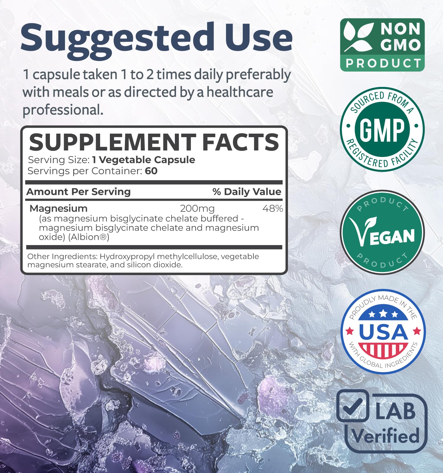 High Absorption Magnesium Bisglycinate Capsules - Clinically Validated Buffered and Chelated Magnesium Supplement - 1 Daily Vegan Capsule with Lab Verified Gentle 200mg Serving (4 Month Supply) - PrimeBioHealth - canada supplements