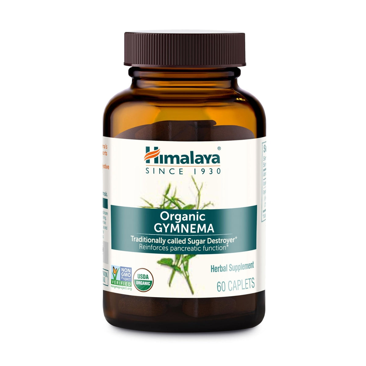 Himalaya Organic Gymnema Sylvestre – Herbal Glucose Metabolism Support - USDA Organic, Non-GMO, Vegan, Gluten Free, Additive Free, 700 mg, 60 Caplets - PrimeBioHealth - canada supplements