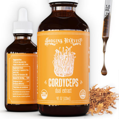 Hodgins Harvest Organic Lion's Mane Fruiting Body Extract Tincture - Mushroom Supplement for Brain Health and Mental Focus - Dual Extract Formula - Extra Concentrated - 4 fl oz Bottle - PrimeBioHealth - canada supplements