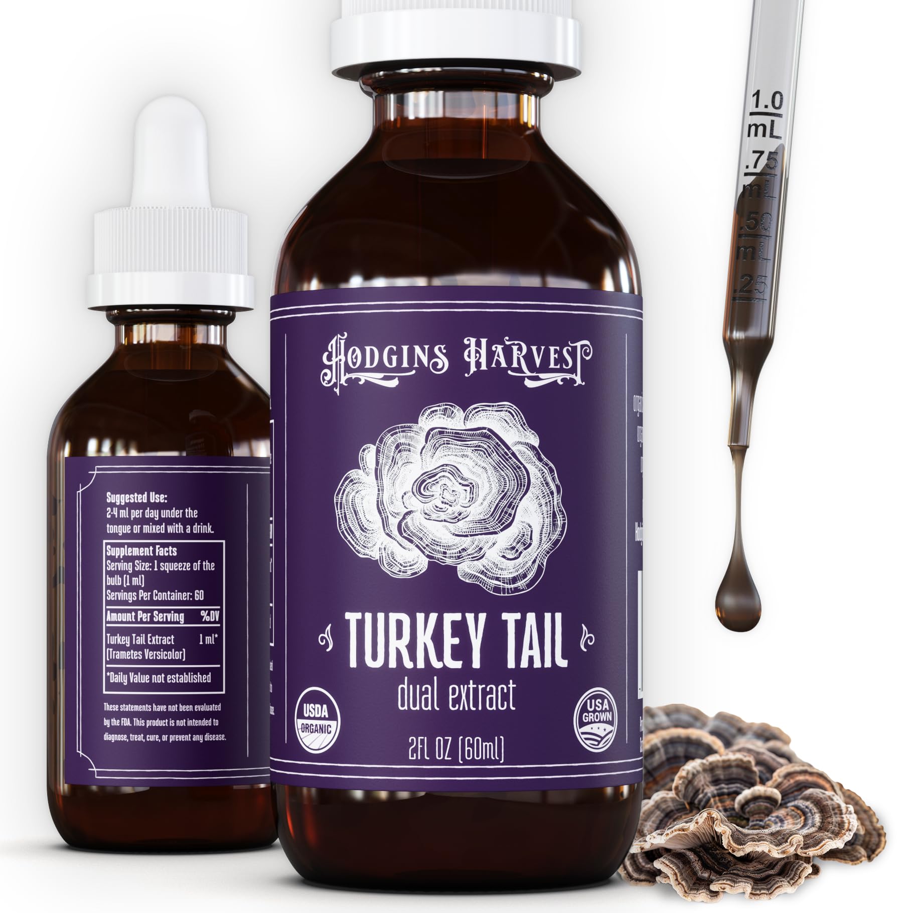 Hodgins Harvest Organic Lion's Mane Fruiting Body Extract Tincture - Mushroom Supplement for Brain Health and Mental Focus - Dual Extract Formula - Extra Concentrated - 4 fl oz Bottle - PrimeBioHealth - canada supplements