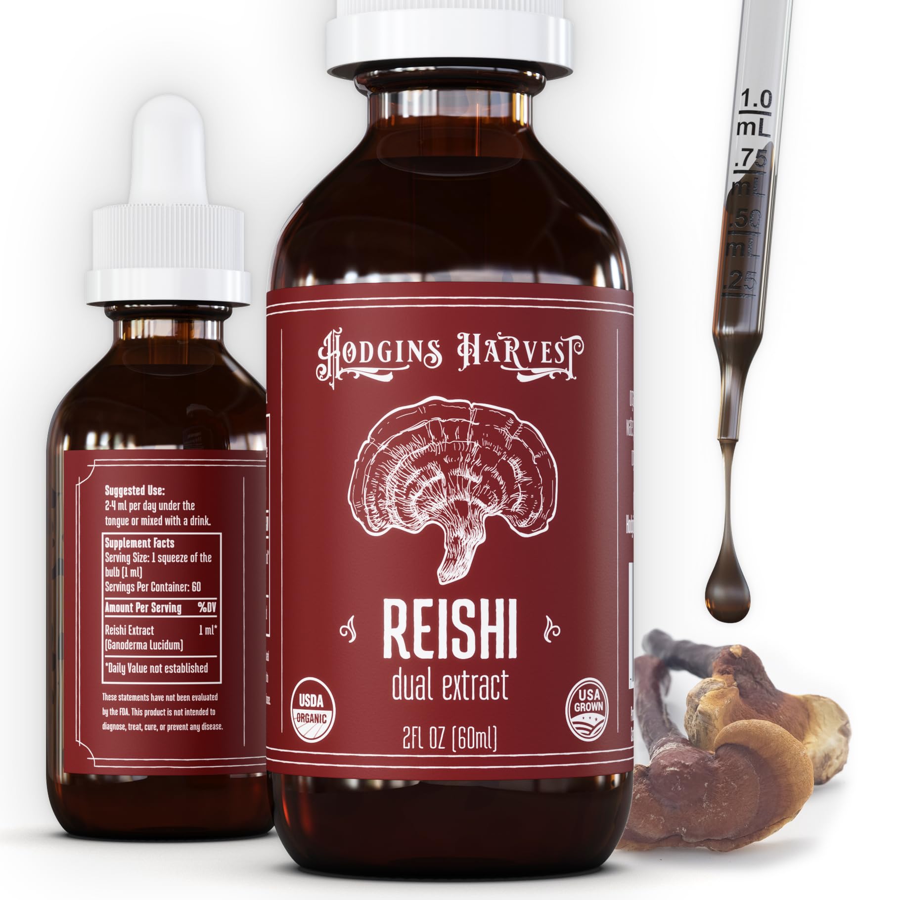 Hodgins Harvest Organic Lion's Mane Fruiting Body Extract Tincture - Mushroom Supplement for Brain Health and Mental Focus - Dual Extract Formula - Extra Concentrated - 4 fl oz Bottle - PrimeBioHealth - canada supplements