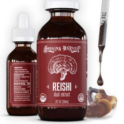 Hodgins Harvest Organic Lion's Mane Fruiting Body Extract Tincture - Mushroom Supplement for Brain Health and Mental Focus - Dual Extract Formula - Extra Concentrated - 4 fl oz Bottle - PrimeBioHealth - canada supplements