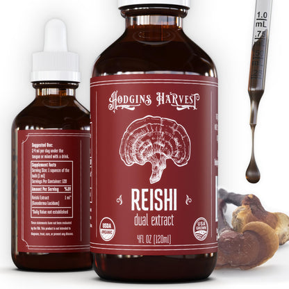 Hodgins Harvest Organic Lion's Mane Fruiting Body Extract Tincture - Mushroom Supplement for Brain Health and Mental Focus - Dual Extract Formula - Extra Concentrated - 4 fl oz Bottle - PrimeBioHealth - canada supplements