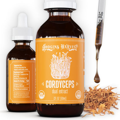 Hodgins Harvest Organic Lion's Mane Fruiting Body Extract Tincture - Mushroom Supplement for Brain Health and Mental Focus - Dual Extract Formula - Extra Concentrated - 4 fl oz Bottle - PrimeBioHealth - canada supplements