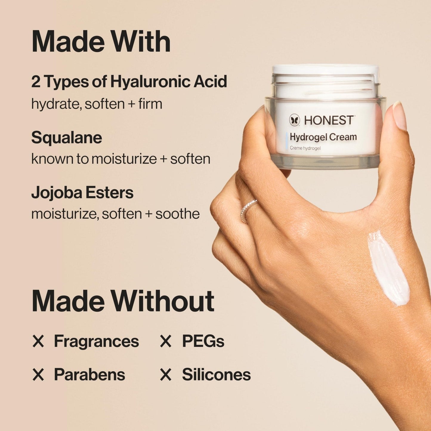Honest Beauty Hydrogel Cream with Hyaluronic Acid, Lightweight Moisturizing Water, Gentle for Sensitive Skin - PrimeBioHealth - canada supplements