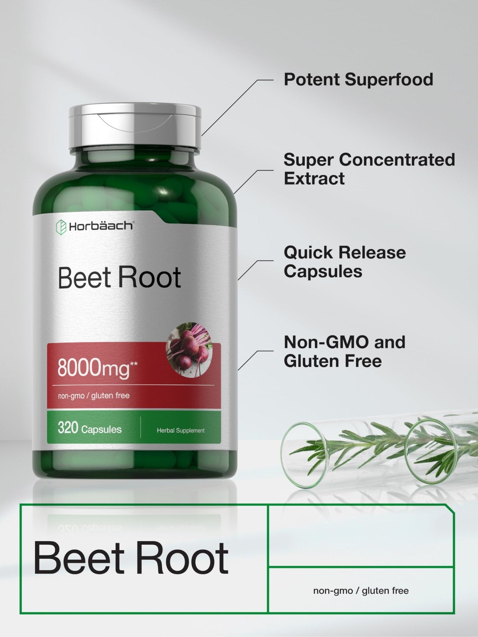 Horbäach Beet Root Powder Capsules | 320 Pills | Non-GMO, Gluten Free Formula | High Potency Herbal Extract Supplement - PrimeBioHealth - canada supplements