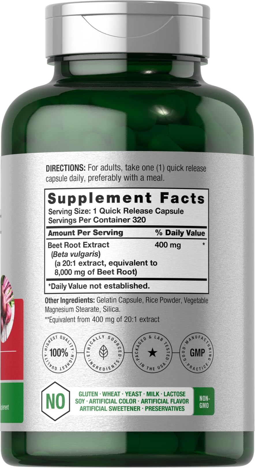 Horbäach Beet Root Powder Capsules | 320 Pills | Non-GMO, Gluten Free Formula | High Potency Herbal Extract Supplement - PrimeBioHealth - canada supplements