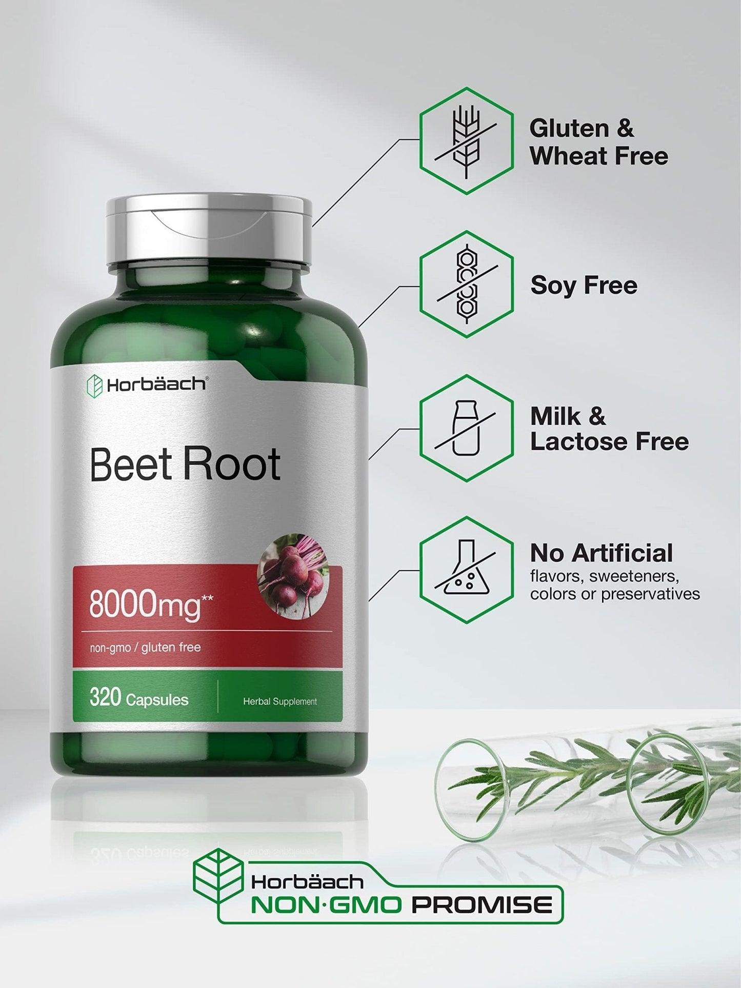 Horbäach Beet Root Powder Capsules | 320 Pills | Non-GMO, Gluten Free Formula | High Potency Herbal Extract Supplement - PrimeBioHealth - canada supplements