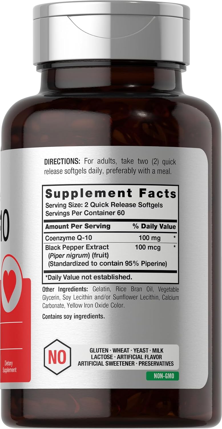 Horbäach CoQ10 100mg Softgels | 120 Count | Non-GMO and Gluten Free Supplement - PrimeBioHealth - canada supplements