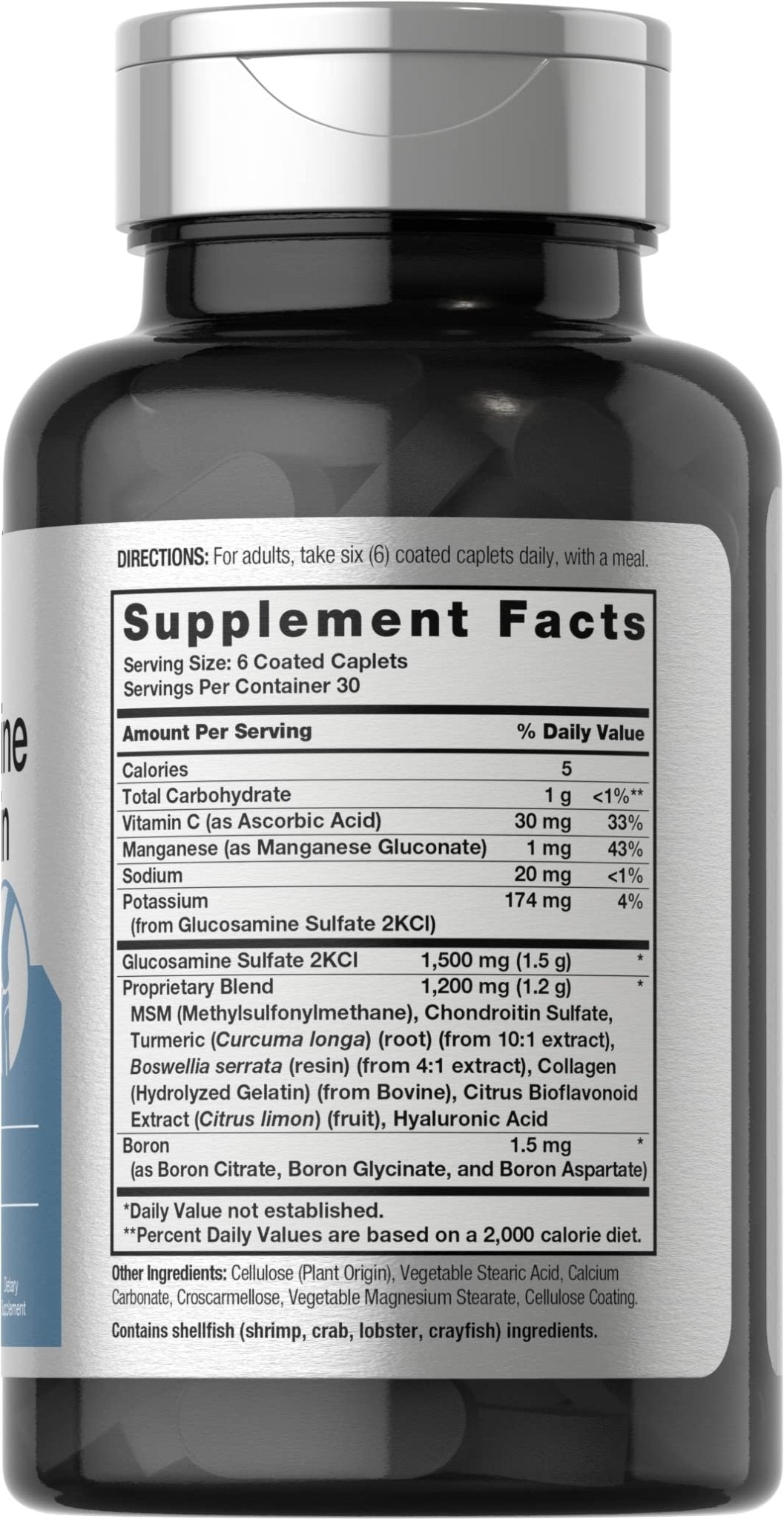 Horbäach Glucosamine Chondroitin | Plus MSM & Turmeric | 180 Coated Caplets | Non-GMO, Gluten Free Supplement - PrimeBioHealth - canada supplements