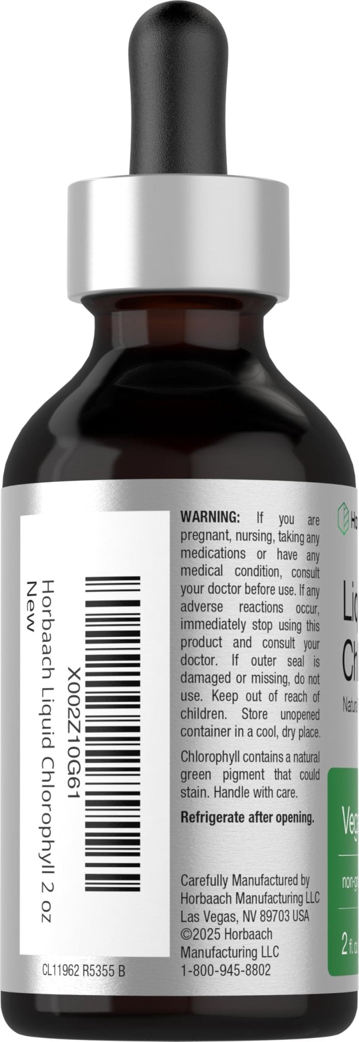 Horbäach Liquid Chlorophyll Drops | 2 oz | Vegan, Non-GMO, and Gluten Free Formula | Natural Peppermint Flavor - PrimeBioHealth - canada supplements