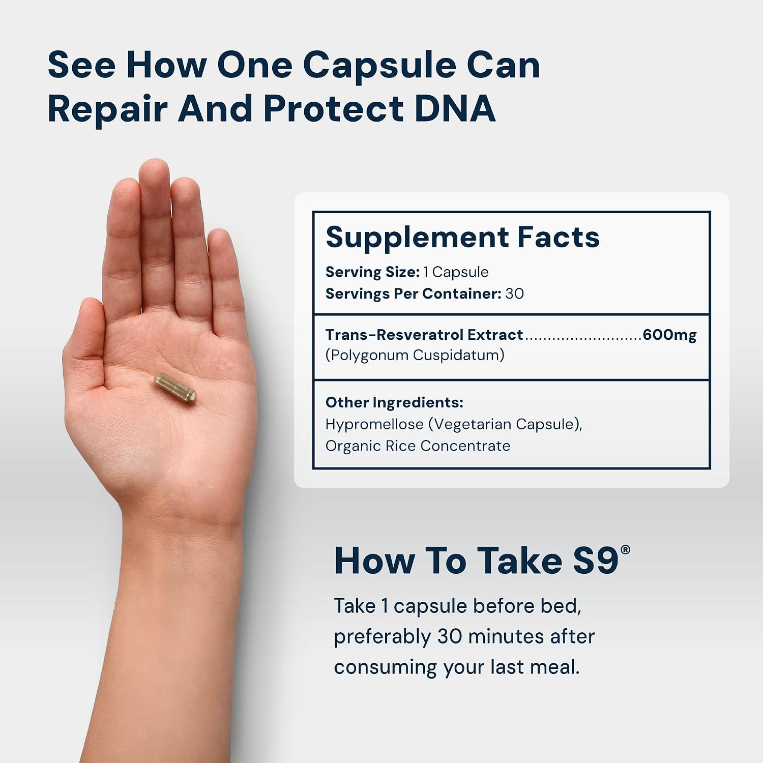 HPN S(9) Sirtuin Booster Ultra Pure Trans Resveratrol Healthy Aging Antioxidant Supplement, High Performance Nutrition, 30 Capsules - PrimeBioHealth - canada supplements