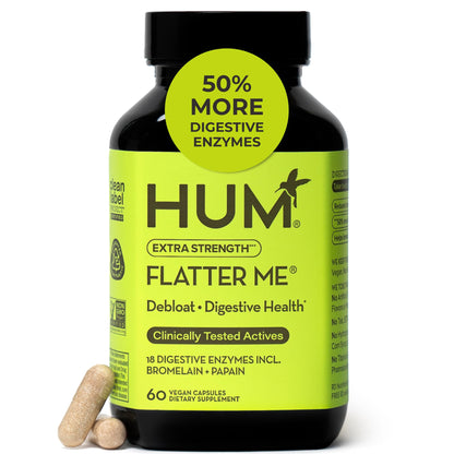 HUM Flatter Me Extra Strength Digestive Enzymes for Women, Men, Digestive Gut Bloating Supplement, Ginger, Peppermint Leaf, Fast Acting Anti Bloat - PrimeBioHealth - canada supplements