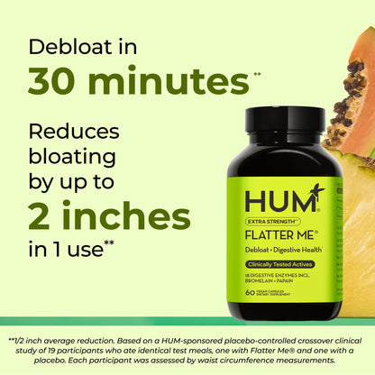 HUM Flatter Me Extra Strength Digestive Enzymes for Women, Men, Digestive Gut Bloating Supplement, Ginger, Peppermint Leaf, Fast Acting Anti Bloat - PrimeBioHealth - canada supplements