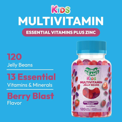 Human Beanz Multivitamin Jelly Bean Gummies with Zinc for Kids, Immune Support Dietary Supplements, Vegetarian, 120 Berry Blast Jelly Beans, Kosher - PrimeBioHealth - canada supplements