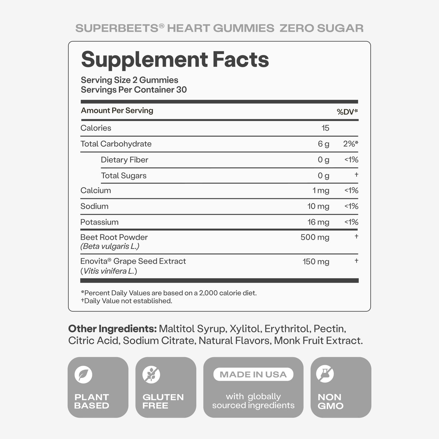 Humann SuperBeets Heart Gummies Zero Sugar - Beet Gummy with Energy Support, Grape Seed Extract & Beetroot Powder - 60 Count - PrimeBioHealth - canada supplements
