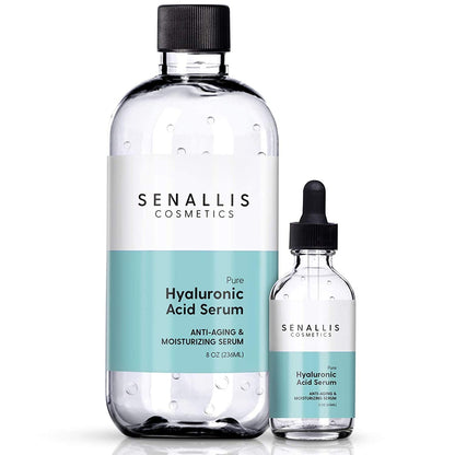 Hyaluronic Acid Serum 8 fl oz And 2 fl oz, Made From Pure Hyaluronic Acid, Anti Aging/Wrinkle, Ultra-Hydrating Moisturizer - PrimeBioHealth - canada supplements