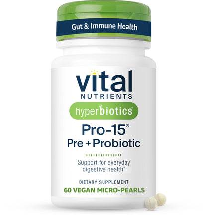 Hyperbiotics Vital Nutrients Pro-15 Prebiotics and Probiotics for Women and Men | 15 Science Backed Strains | Supports Occasional Constipation - PrimeBioHealth - canada supplements