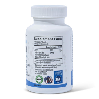 IMMUNOVITES Stabilized R-Alpha Lipoic Acid ((True)) 600mg per Serving [[High Potency & up to 40x Increased Absorption]] - PrimeBioHealth - canada supplements