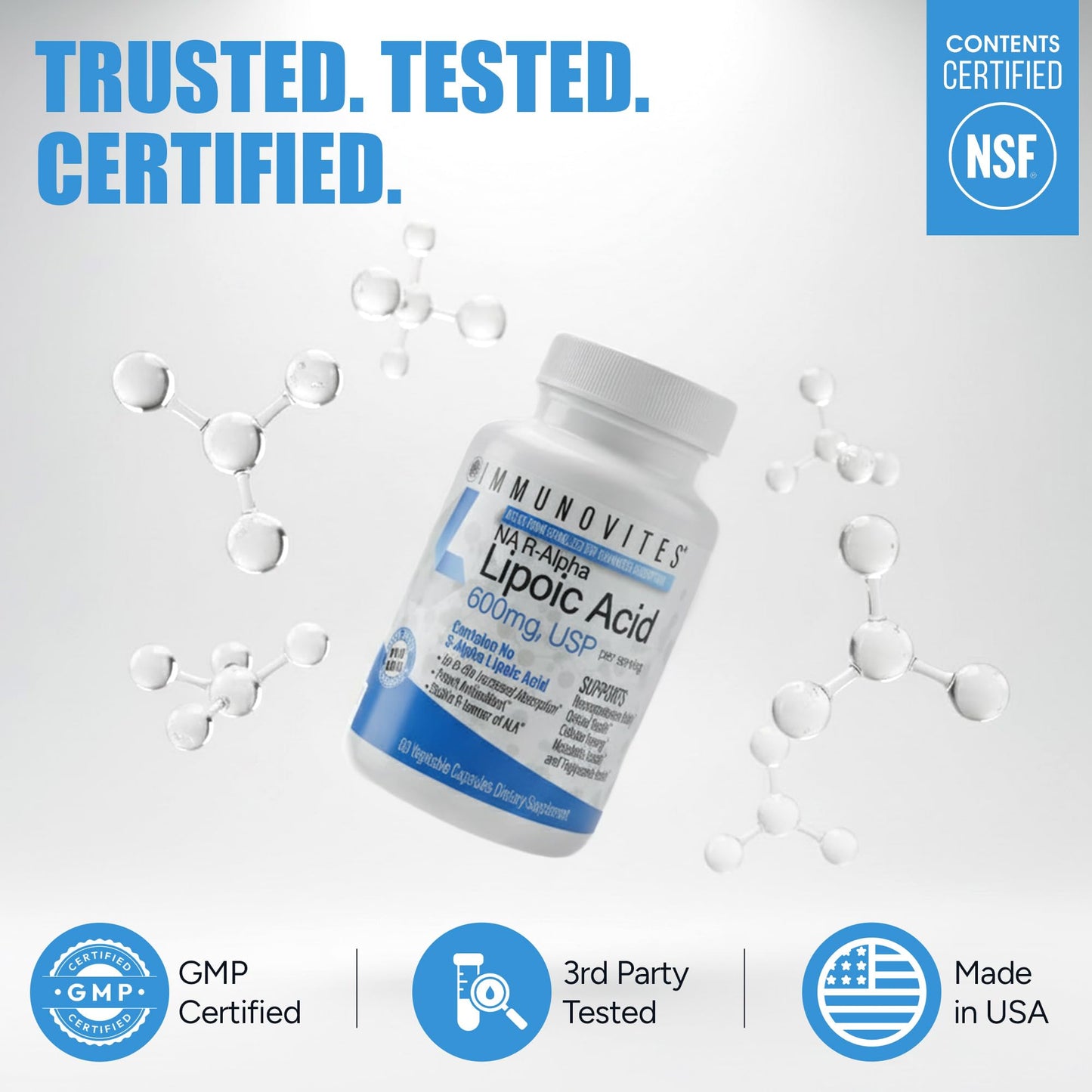 IMMUNOVITES Stabilized R-Alpha Lipoic Acid ((True)) 600mg per Serving [[High Potency & up to 40x Increased Absorption]] - PrimeBioHealth - canada supplements