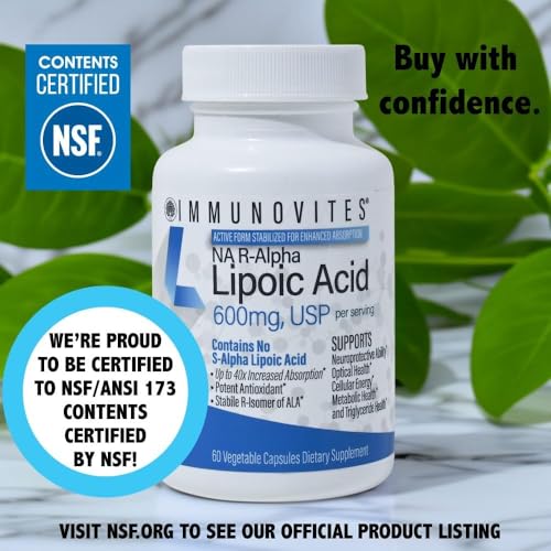 IMMUNOVITES Stabilized R-Alpha Lipoic Acid ((True)) 600mg per Serving [[High Potency & up to 40x Increased Absorption]] - PrimeBioHealth - canada supplements