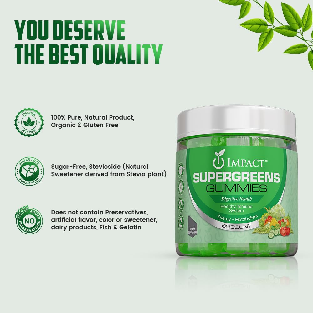 IMPACT Fiber Gummies for Adults, Women & Kids – Supergreens Veggies Daily High Fiber Gummies, for Gut Health & Immunity, Vegetarian Gummy Fiber Supplement, - PrimeBioHealth - canada supplements