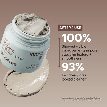 Innisfree Super Volcanic Clay Mask, Premium Korean Skincare with AHA and Natural Clusters for Deep Pore Detox, Gentle Exfoliation, Oil Control - PrimeBioHealth - canada supplements