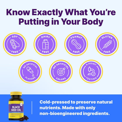 InnovixLabs Black Seed Oil Softgels, 500mg | Antioxidant Support for Immune & Joint Health | Cold Pressed Nigella Sativa Black Cumin Seed Oil | Enteric Coated for Reduced Burps | 30 Softgels - PrimeBioHealth - canada supplements