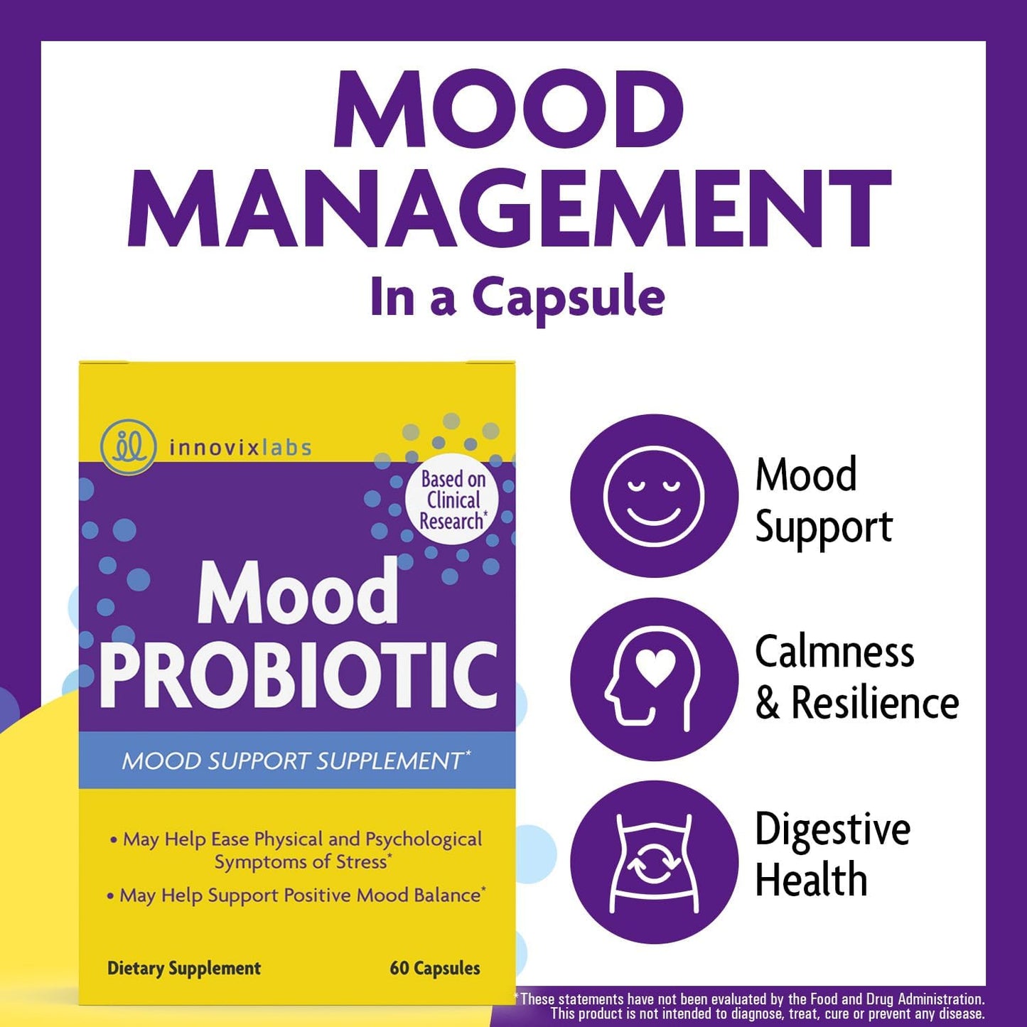 InnovixLabs Choline & Mood Probiotic Bundle Choline Bitartrate 550mg (100 Capsules) Mood Probiotic (60 Capsules). Supports Memory, Mood, Brain Health & Boost Cognitive.* - PrimeBioHealth - canada supplements