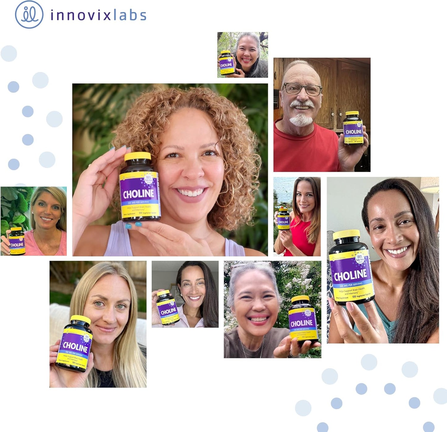 InnovixLabs Choline & Mood Probiotic Bundle Choline Bitartrate 550mg (100 Capsules) Mood Probiotic (60 Capsules). Supports Memory, Mood, Brain Health & Boost Cognitive.* - PrimeBioHealth - canada supplements