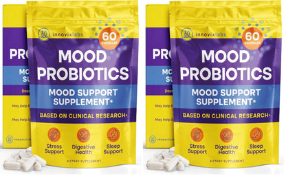 InnovixLabs Mood Probiotic for Women & Men, Clinically Studied Digestive & Mood Support Supplement, Lactobacillus helveticus Rosell-52ND & Bifidobacterium longum Rosell-175, 60 Capsules - PrimeBioHealth - canada supplements