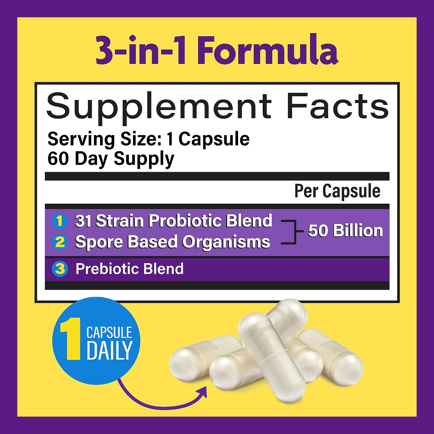 InnovixLabs Multi Strain Probiotics for Women & Men, 50 Billion CFU, 31 Probiotic Strains + Prebiotic Fiber, Helps Supports Immune & Gut Health, Non-GMO Probiotics for Digestive Health, 60-Day Supply - PrimeBioHealth - canada supplements
