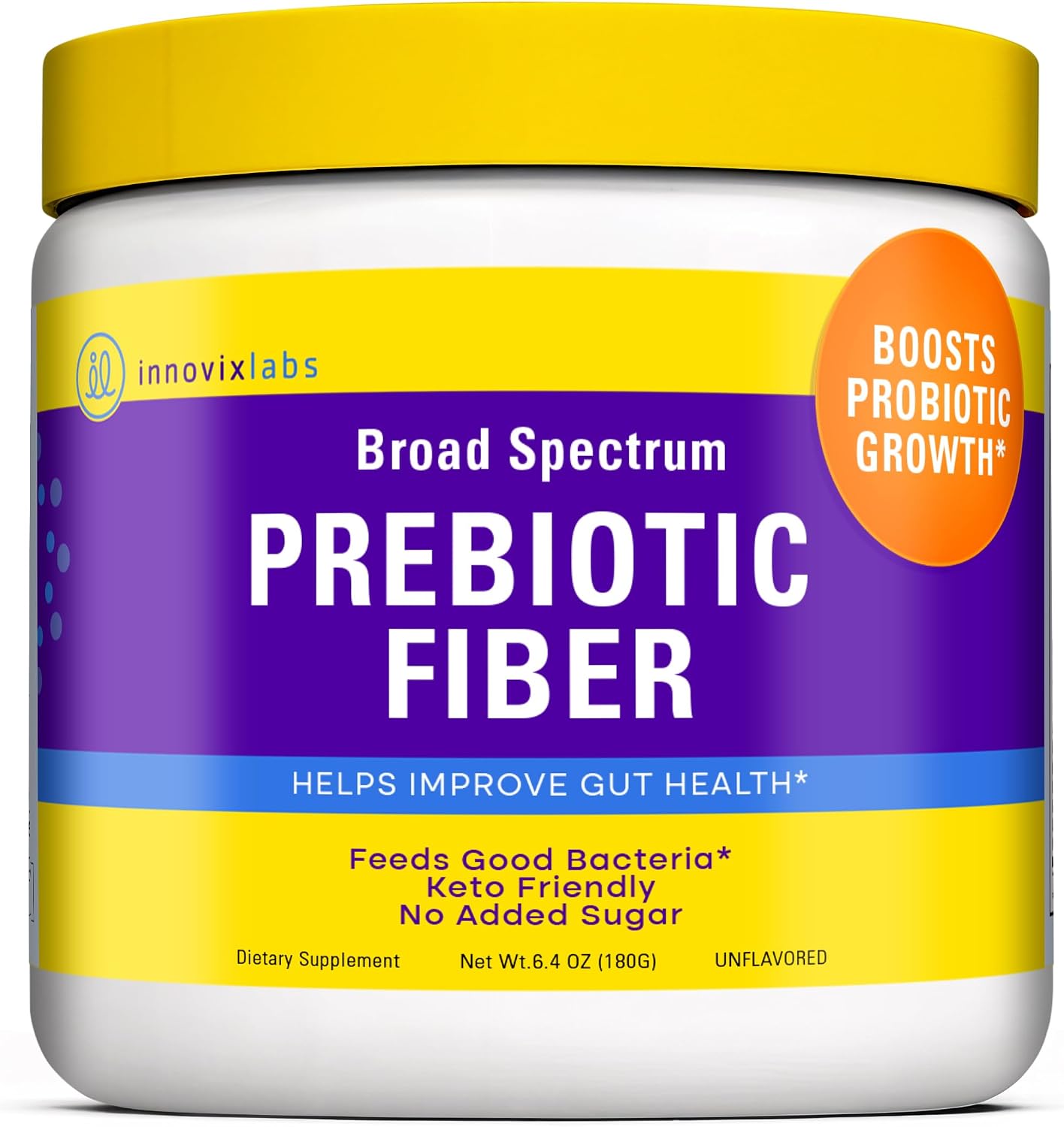InnovixLabs Prebiotic Fiber Powder for Digestive & Gut Health, High Fiber Supplement for Women & Men, Made with Chicory Root, Acacia Fiber, Inulin & Soluble Fibers, Sugar-Free, Vegan, 30-Day Supply - PrimeBioHealth - canada supplements