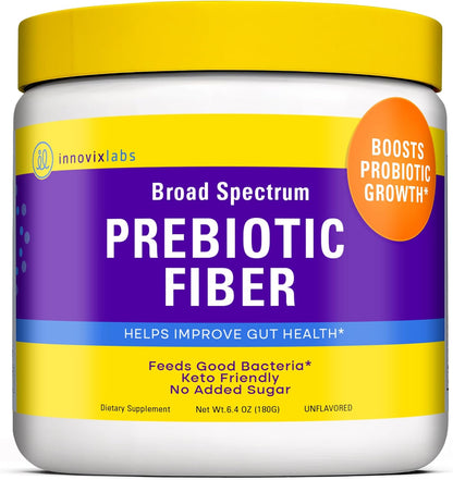 InnovixLabs Prebiotic Fiber Powder for Digestive & Gut Health, High Fiber Supplement for Women & Men, Made with Chicory Root, Acacia Fiber, Inulin & Soluble Fibers, Sugar-Free, Vegan, 30-Day Supply - PrimeBioHealth - canada supplements