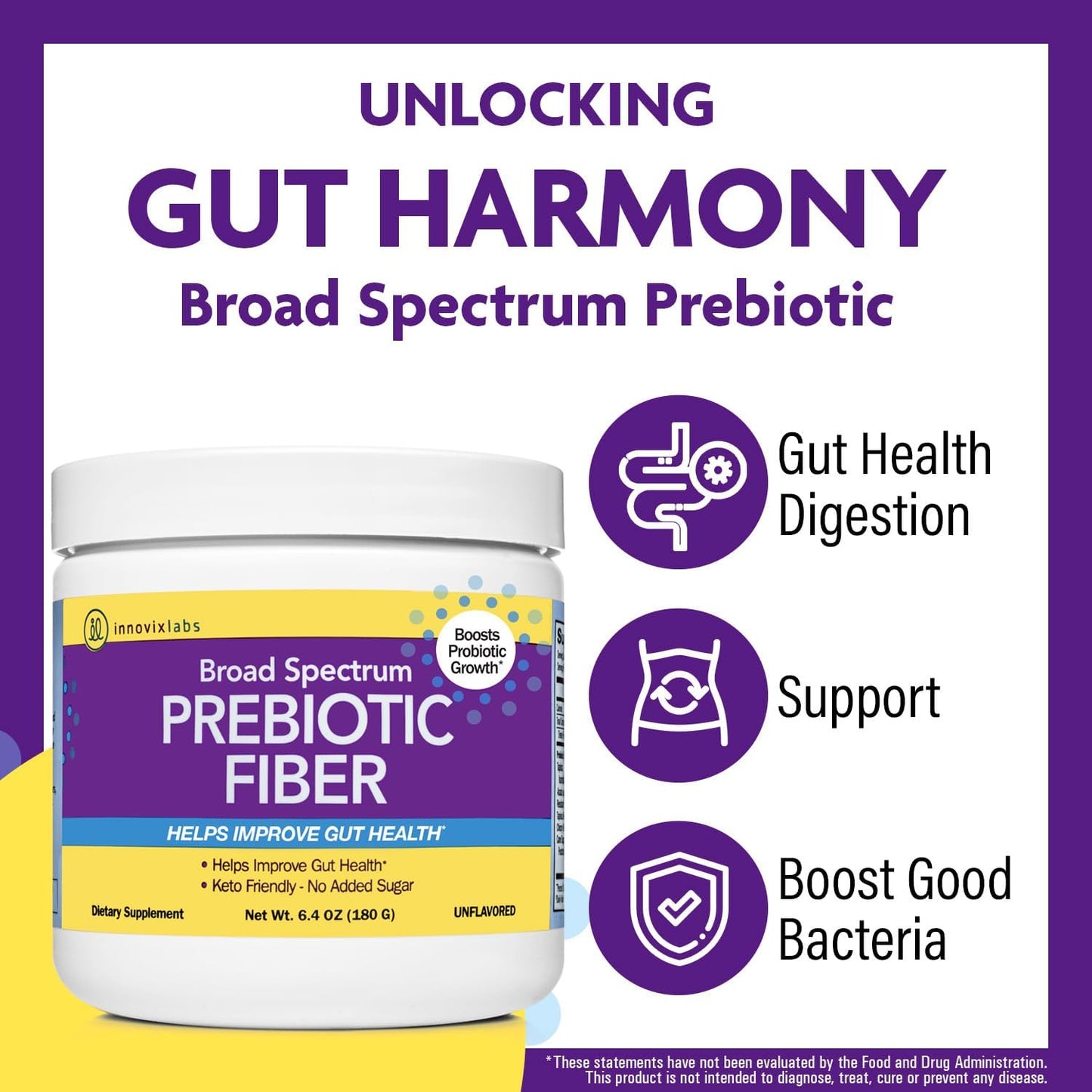 InnovixLabs Probiotic & Prebiotic Bundle Multi-Strain Probiotic (60 Time-Release Capsules) Prebiotic Fiber Powder (30-Day Supply). Boost Probiotic Growth for Gut and Immune Health.* - PrimeBioHealth - canada supplements