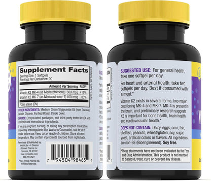 InnovixLabs Vitamin K2 & Triple Omega Bundle Full Spectrum Vitamin K2 (90 Softgels) Triple Strength Omega-3 Fish Oil (200 Softgels). Supports Healthy Bones, Arteries and Joints. * - PrimeBioHealth - canada supplements