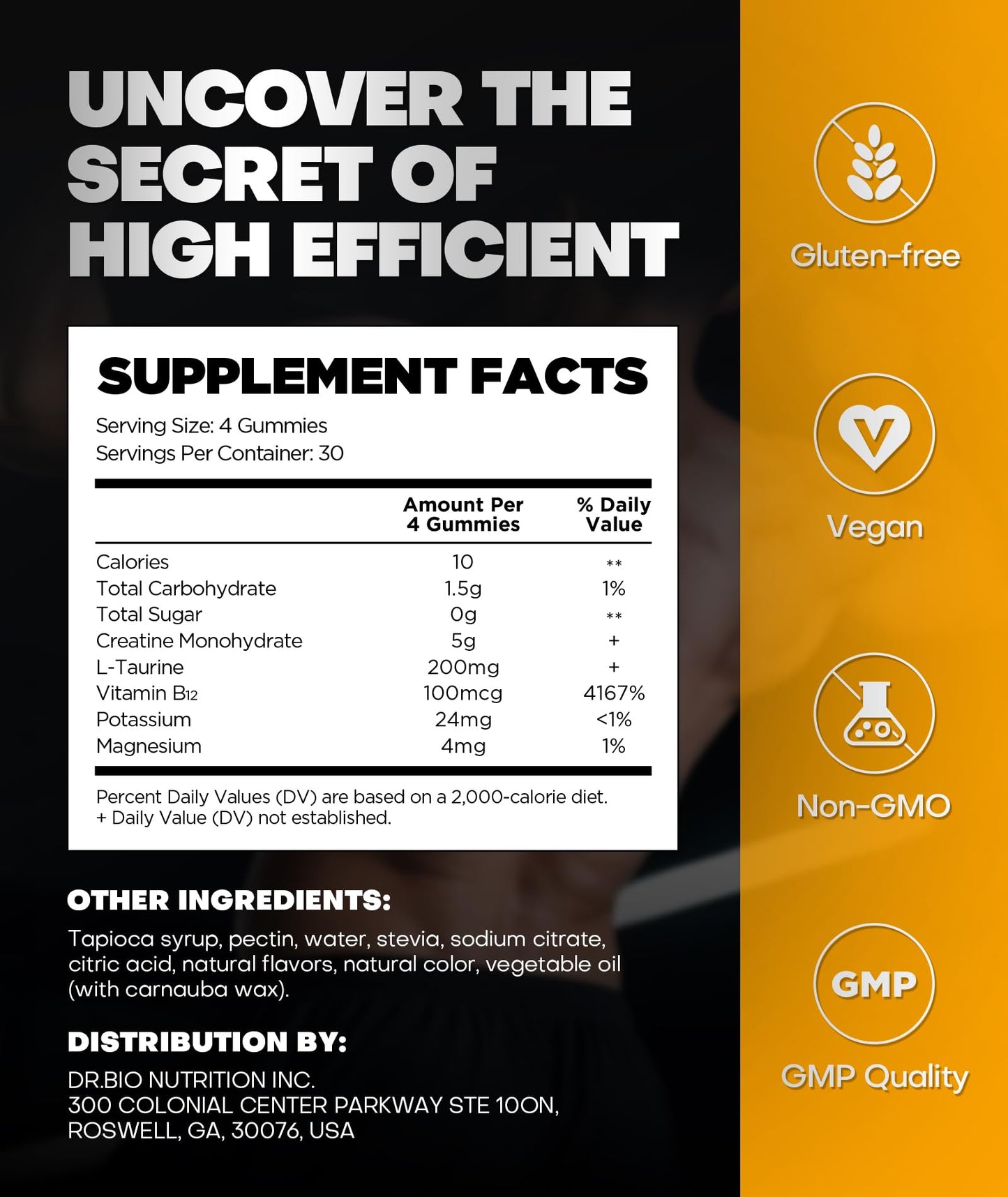 Instant Boost Creatine Monohydrate Gummies, Complex Formula with Real 5000mg Creatine, L-Taurine, B12, Mg & K, Pre-Workout Creatine for Women & Men to Support Energy - PrimeBioHealth - canada supplements